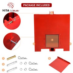 3 Point Ballast Box Category 1 Tractor Quick Tach Hitch Counterweight Red Heavy