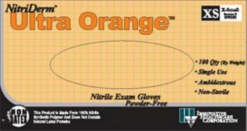 INNOVATIVE NITRIDERM® ULTRA ORANGE PF, XX-LARGE, 80/BOX, 10 BOXES/CASE, 1 CASE