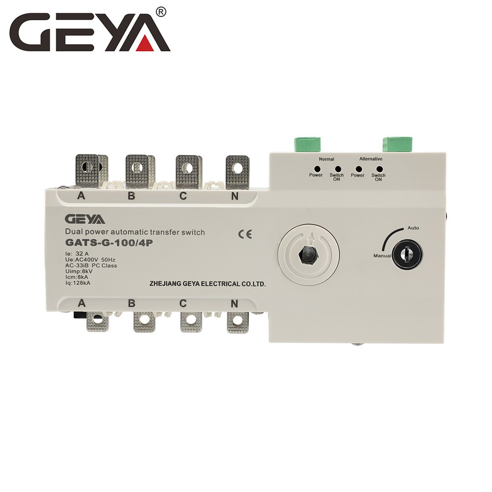 GEYA Industrial Automatic Transfer Switch 4P 100A 110V 220V Grid to AC Generator