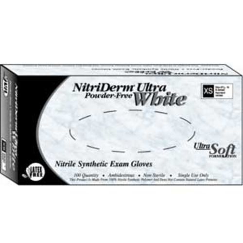 NitriDerm Ultra White Nitrile Exam Gloves: Small, Non-Sterile, Powder-Free