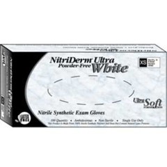 NitriDerm Ultra White Nitrile Exam Gloves: Small, Non-Sterile, Powder-Free