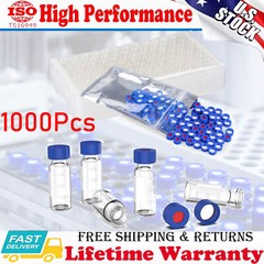 2ml Autosampler Vials 1000PCS+Pre-Slit Caps 9-425 Glass Bottle Screw Top HPLC GC