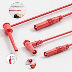 Cleqee 25 Stück Silikon-Multimeter-Prüfleitungen mit austauschbaren Prüfspitz…