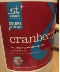 1 Gallons Santec Cranberry Advanced 62% Alcohol Based Gel Sanitizer 428904 (SR)