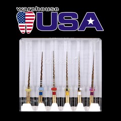 AZDENT Dental Endodontic Gold Taper NITI Rotary Files Engine Use 25mm 6PCS/Packs