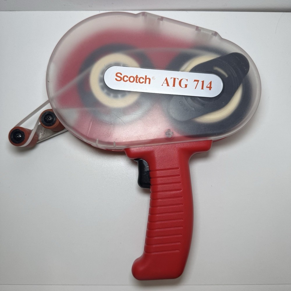 Scotch ATG 714 Adhesive Transfer Tape Applicator Gun 3M Handheld w/ Cover Works