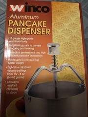 Winco Pro Aluminum Pancake Dispenser APCD-6 5.5lbs 2.5 Quart Capacity 10 Gauge