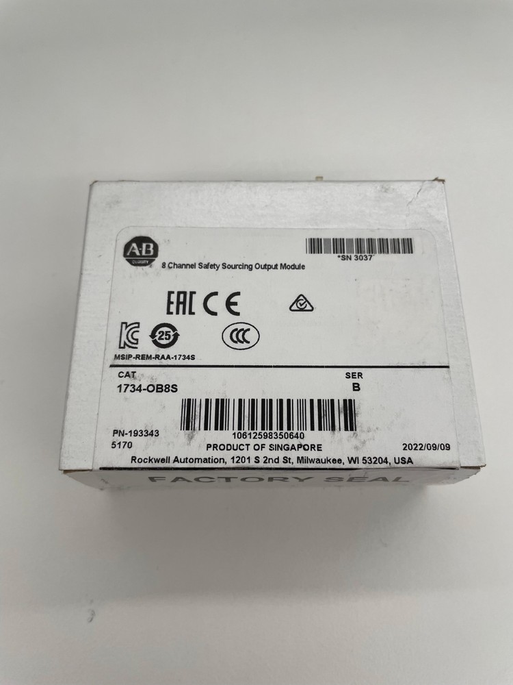 1734-OB8S Allen Bradley SER B DC Output Module 8 Points Safety 24VDC Sourcing