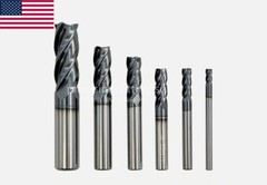 6pcs 1/8 – 1/2″ combo set Solid Carbide End Mill – AlTiCrN Coated