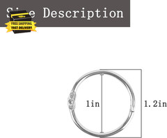Loose Leaf Book Binder Rings 1-Inch（30 Pack） Metal Nickel Plated for Key Rings,