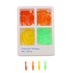 40Pcs/Box Dental Plastic Diamond Wedges Interdental Matrix Gap Diastema Adaptive