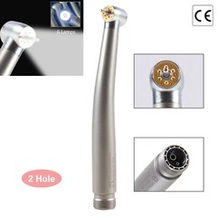 1-10 Dental 6 LED E-generator Fiber Optic High Speed Handpiece 2Hole 6 Sprays