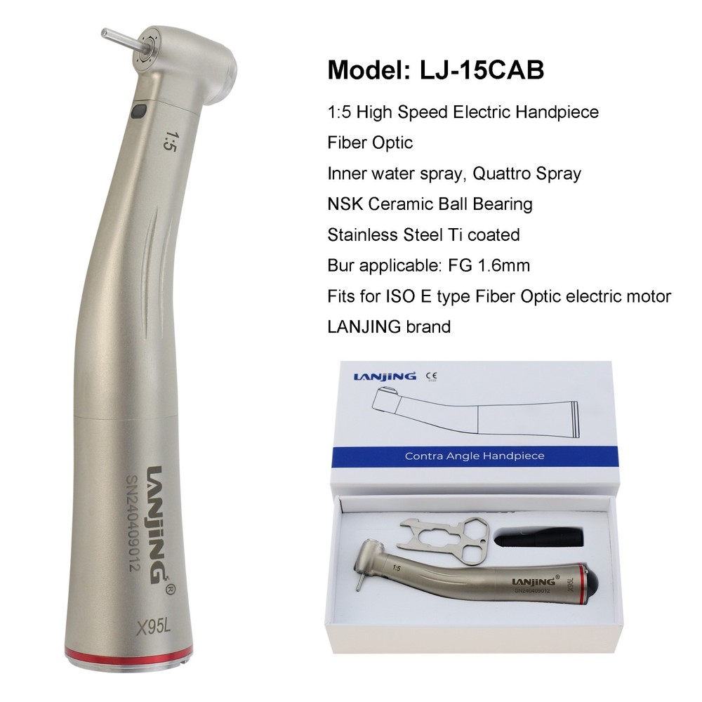 Dental Electric Handpiece High Speed 1:5 Contra Angle Fiber Optic NSK KaVo M25L