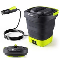 Portable Hand Sprayer, Foldable Water Sprayer Washer w/3.2Gal Tank and 10FT H…