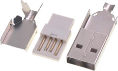 40pcs Soldering USB Type A Male Connector with Metal Shell for DIY