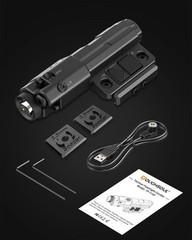 Mlok Picatinny Mounted 940nm IR Illuminator Flashlight Laser Combo Black