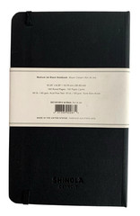 Shinola Detroit Medium Jet Black Hard Ruled Journal 192 Pages 5.25″ x 8.25″ Logo