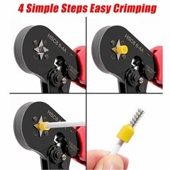 Ferrule Crimping Pliers Kit Self-adjustable Wire Crimper & 1200pcs Terminals