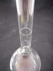EM Hirschmann Glass TC 250mL ± 0.12mL Volumetric Flask Stopper Size #16 Chipped