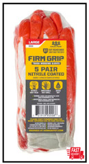 Large Nitrile Coated Work Gloves (5 Pack)