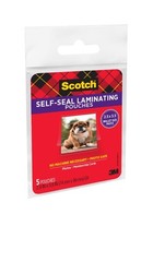 Scotch Self-Sealing Laminating Pouches Glossy Clear Single Pack FROM USA