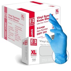 Synmax Vinyl Exam Gloves X-Large Blue Case of 1000 BMPF-3004