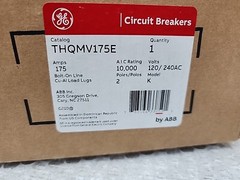 GE, THQMV175E, Circuit Breaker, 175 Amps 120/240V ( NEW )