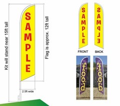 Shrimp – Seafood Mariscos 15ft Feather Banner Swooper Flag Kit with pole & spike