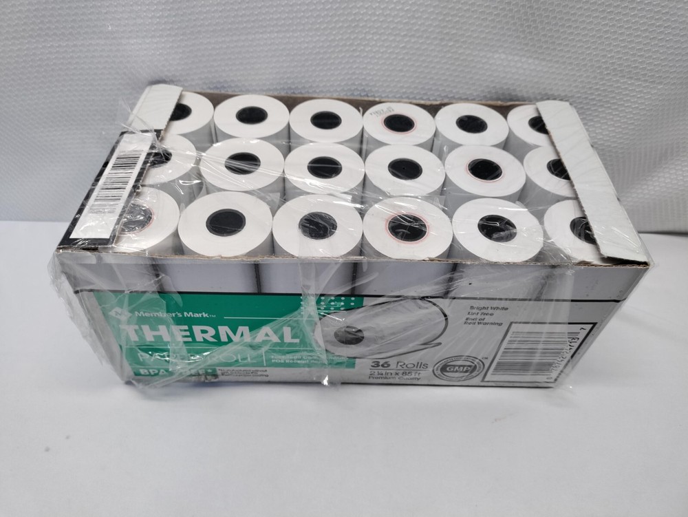 Member’s Mark Thermal Receipt Paper Rolls, 2 1/4″ X 85′, 36 Rolls See Pictures