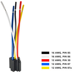 80/60Amp 12V 5-Pin Relay Kit SPDT 12-Volt Automotive Relay w/ Heavy-Duty Pigtail