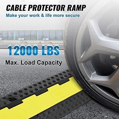 VEVOR 5-Piece Rubber Cable Protector Ramp 2-Channel Heavy Duty Driveway Cover