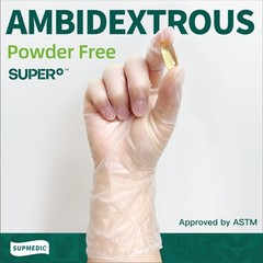 Supmedic Vinyl Disposable Exam Gloves, Clear 4 Mil Large, 100 Large (Clear)