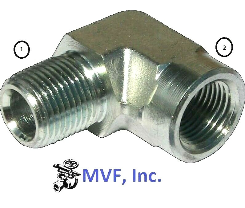 1/2″ Male NPTF x 3/4″ Female NPTF 90° Elbow Plated Steel Hydraulic <5502-08-12