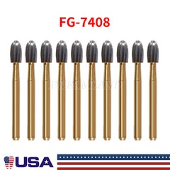 10Pcs Dental Tungsten Carbide Burs Trimming & Finishing Egg Football Bur FG 7408