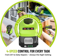 21V Brushless Impact Drill Set 230N.m Torque 2×2.0Ah + 20 Bits