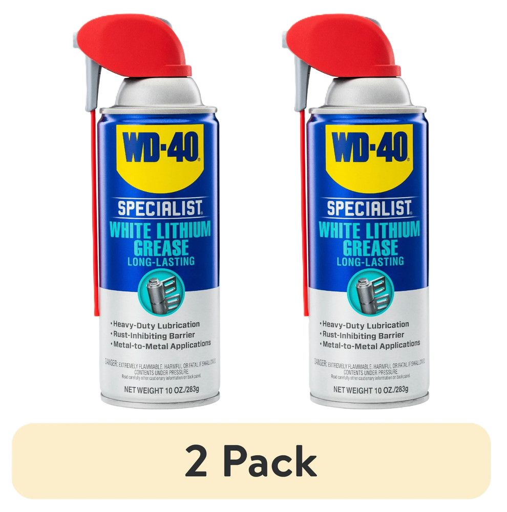 (2 pack) WD-40 Specialist White Lithium Grease Protective Spray, 10 oz