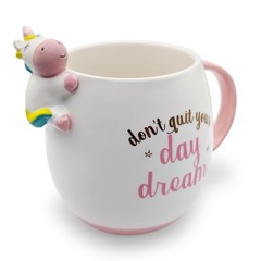 Decodyne Funny Unicorn Coffee Mug 14 Ounce, Gag Gifts for Adults, White Elephant