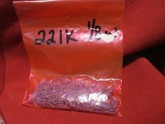 Lot of Resisters Bagged and Prepped for Install with Various values
