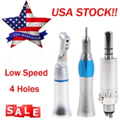 Dental Low Slow Speed Handpiece E-type Contra Angle Micro Air Motor 2/4 Hole 1:1