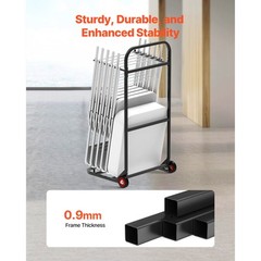 Folding Chair Rack Cart for 10 Chairs of 100 LBS Push-Style Chair Dolly