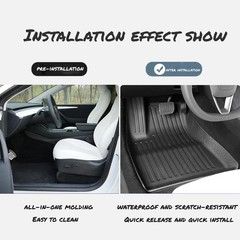 Floor Mat for Tesla Model 3 2024-2021 TPE All Weather Protection Mats Set 6
