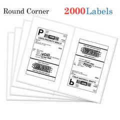 50-2000 Premium 8.5″ X 5.5″ Half Sheet Self Adhesive Shipping Labels 2 Per Sheet