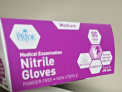 (1 Pk) MedPride Powder-Free Nitrile Exam Gloves Iris Blue – Medium Size -Box/100