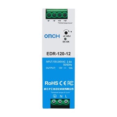 EDR-120-12 DIN Rail Power Supply 12V 10A 120W, Slim Switching Power Supply wi…