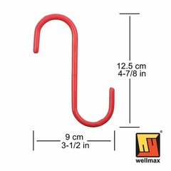Wellmax S Hooks for Hanging, Heavy Duty S Shaped Hooks, Colored Metal S Hook…