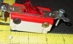 Hubbell 1223-PL 3-Way Red Pilot Light Handle 20A 120V Toggle Switch Vtg. USA NOS