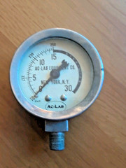 Vintage AC-LAB Equipment Co Laboratory Sterilize Pressure Gauge New York NY USA