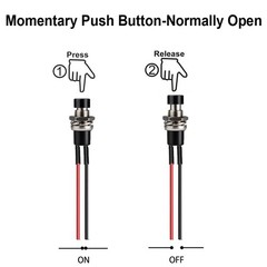 3V-6V-12V-24V-230V/1A 10pcs 7mm Black Prewired Mini Momentary Push Button,SPST