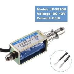 DC 12V 0.3A Solenoid Actuator Push Pull Type Linear Motion 5 Newton 10mm Stroke