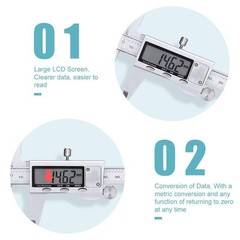 6″ 150mm Digital Caliper Electronic Micrometer LCD Measuring Tool with Fraction